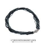 Elegant Silver Plated Necklace With Magnetic Lock