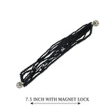 Black Silver Plated Bracelet With Magnetic Lock