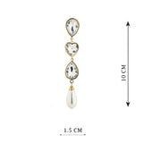 LONG CZ STONE GOLD PLATED DANGLING