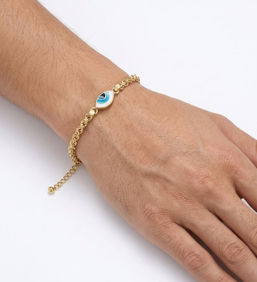 Elegant Evil Eye Protection Bracelet Rakhi for Brother