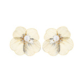 GOLDEN PETALS CZ STONE ANTITARNISH EARRING