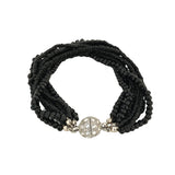 Black Silver Plated Bracelet With Magnetic Lock
