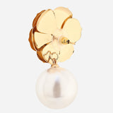 GLOSSY GLOSS FLORAL GOLD PLATED EARRING