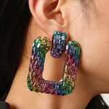Multi Colour Square Earrings