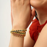 Multi coloured Studded set of 3 Bangles