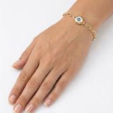 Premium Evil Eye Charm Bracelet Rakhi with Gold-Plated Chain