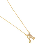 Gold Plated A Letter Pendants with CZ Stone