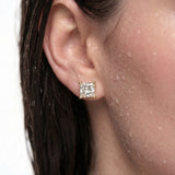 PRINCESS CUT SOLITAIRE  STUD 1 CT EARRING