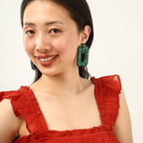 Green Square Earrings