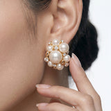 VINTAGE PEARL CLUSTER EARRINGS