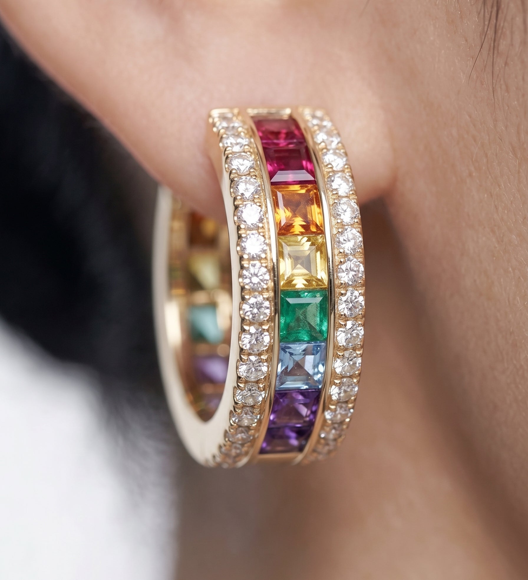 MULTICLOUR HOOP EARRINGS