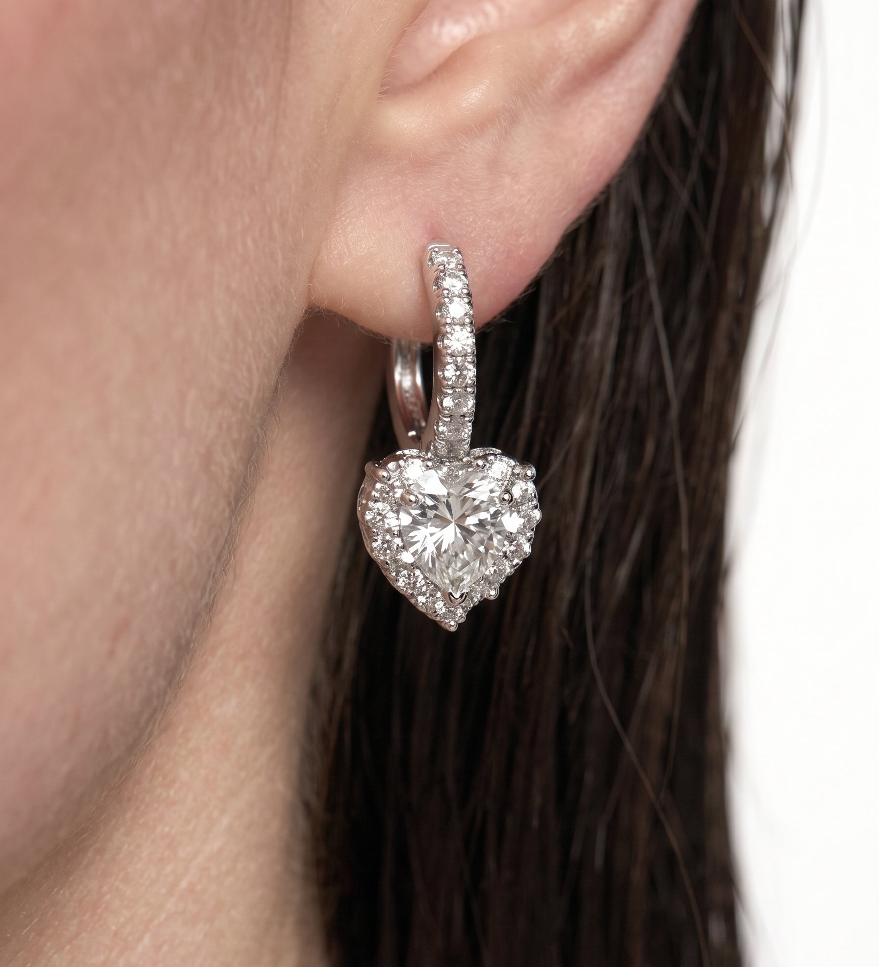 HEART CRYSTAL DROP EARRINGS