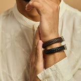 Black ek Onkar bracelet Rakhi Combo(chocolate+Rakhi+Roli-Chawal)