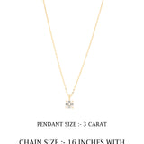 Square Cut Gold Pendant Chain