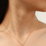 Square Cut Gold Pendant Chain
