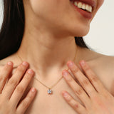Square Cut Gold Pendant Chain