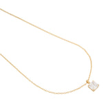 Square Cut Gold Pendant Chain
