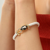 Snake White Openable Bracelet