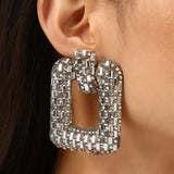 Silver Square Earrings