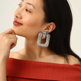 Silver Square Earrings