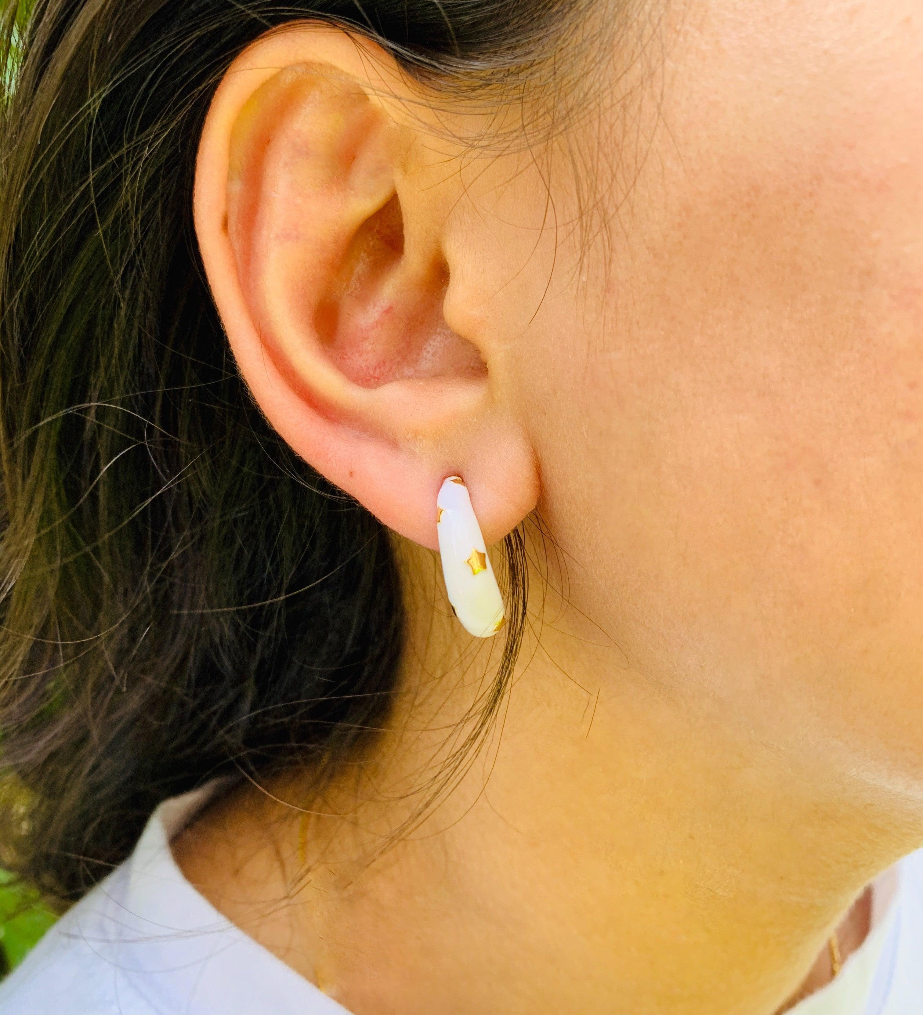 Colour Burst Enamel Star Earrings - Zevar King