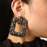 Black Square Earrings