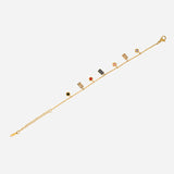 Gold Plated Multi Colour String Bracelet with CZ Stone