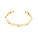 Gold Cuff + Semi Studded Gold Bracelet Combo
