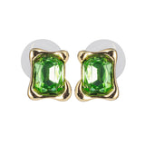 Silver Plated Green Cubic Zirconia Earrings