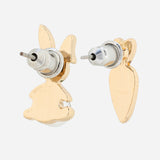 Gold Plated Mother Of Pearl Rabbit And Carrot Earrings  with Mother of Pearl and CZ Stone