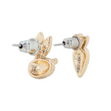 Gold Plated Rabbit And Carrot Stud Earrings