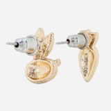 Gold Plated Rabbit And Carrot Stud Earrings