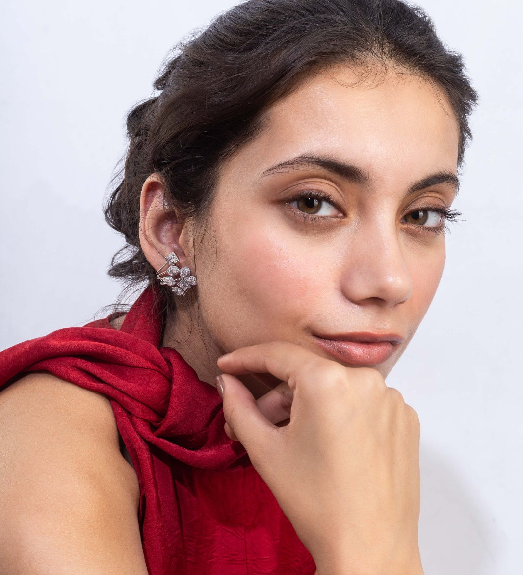 Silver Plated CZ Stone Earrings