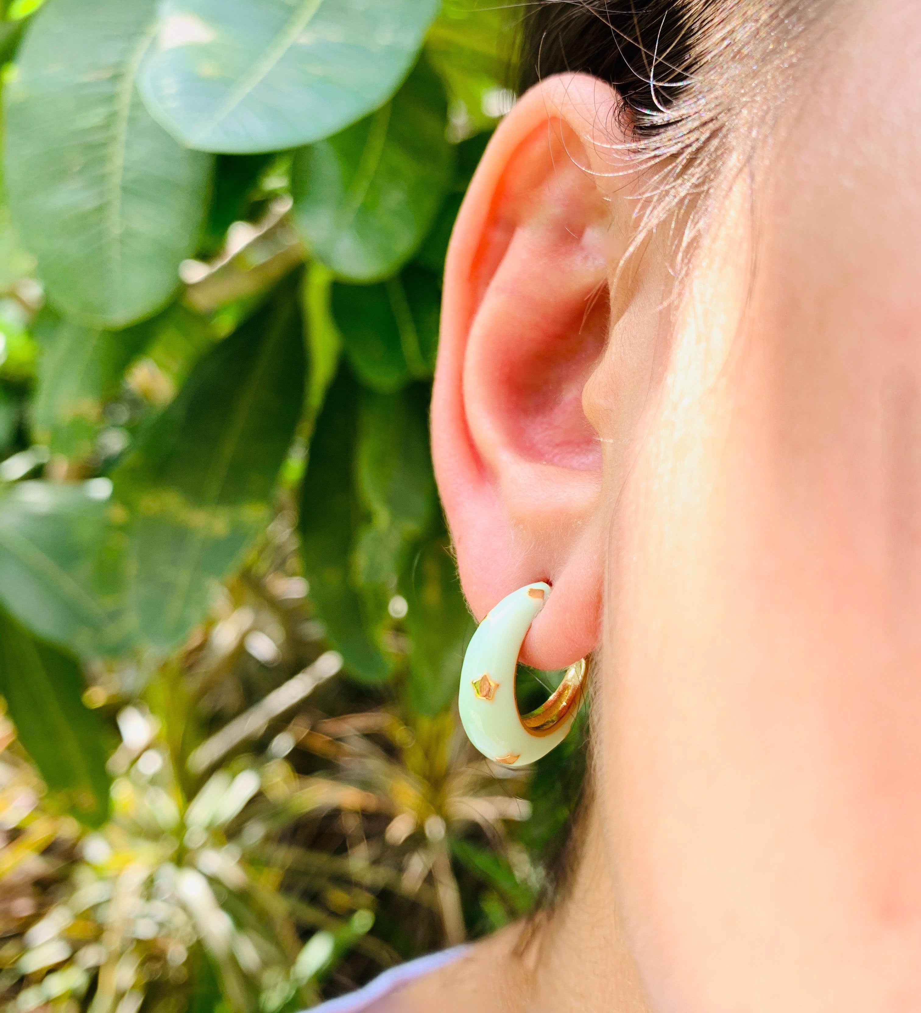 Colour Burst Enamel Star Earrings - Zevar King