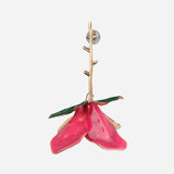 Pink And White Enamel Earrings
