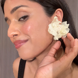 Yellow Big floral Hanging earrings
