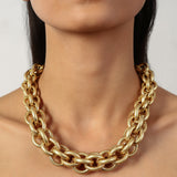 Gold Plated Antitarnish Glam Necklace With Adjustable Chain