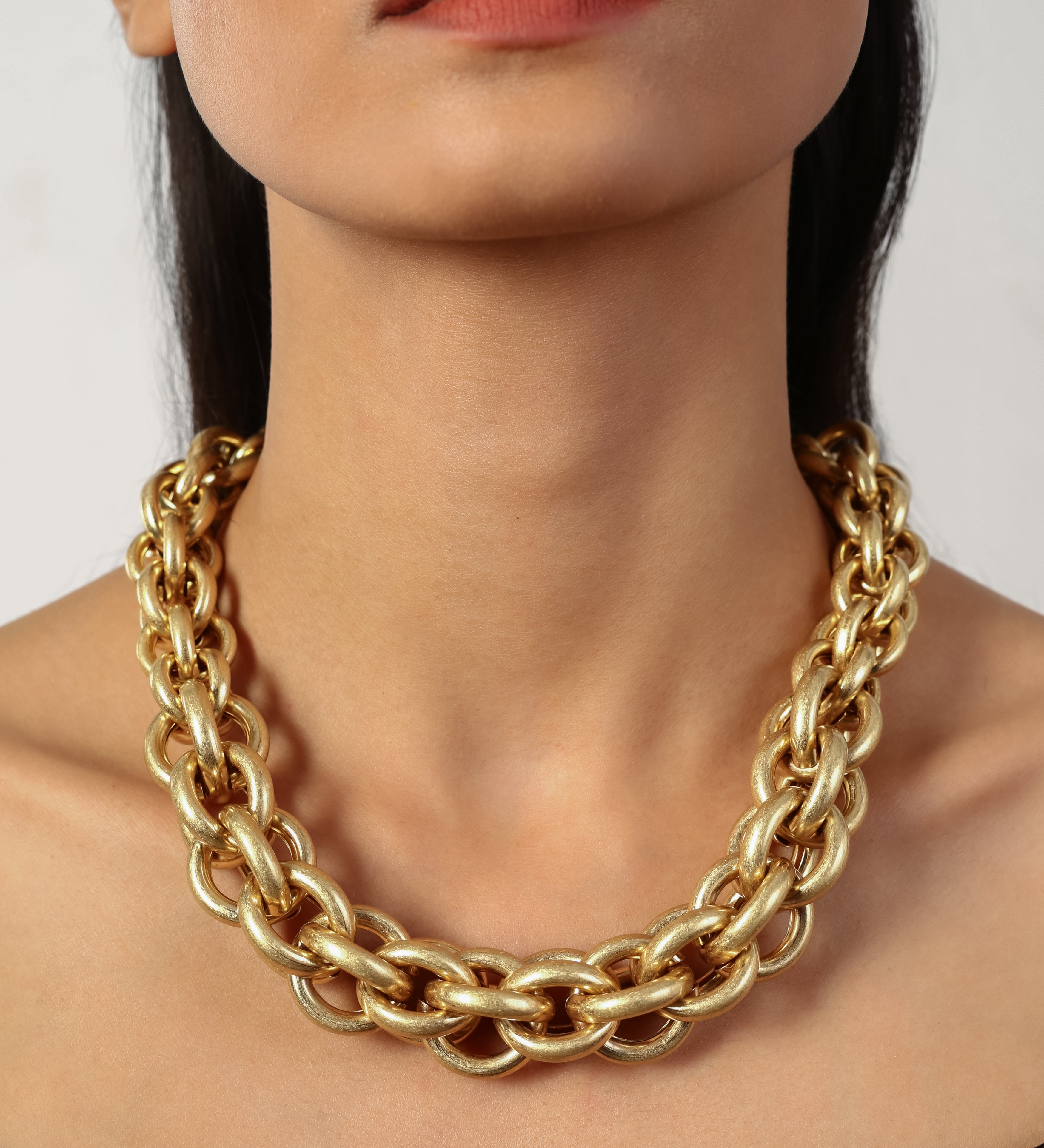 Gold Plated Antitarnish Glam Necklace With Adjustable Chain
