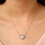 Silver Heart crystal Pendant Necklace