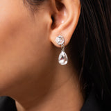 Green Cubic Zirconia Silver Plated Earrings