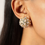 Floral Shine Studs Cz Stone