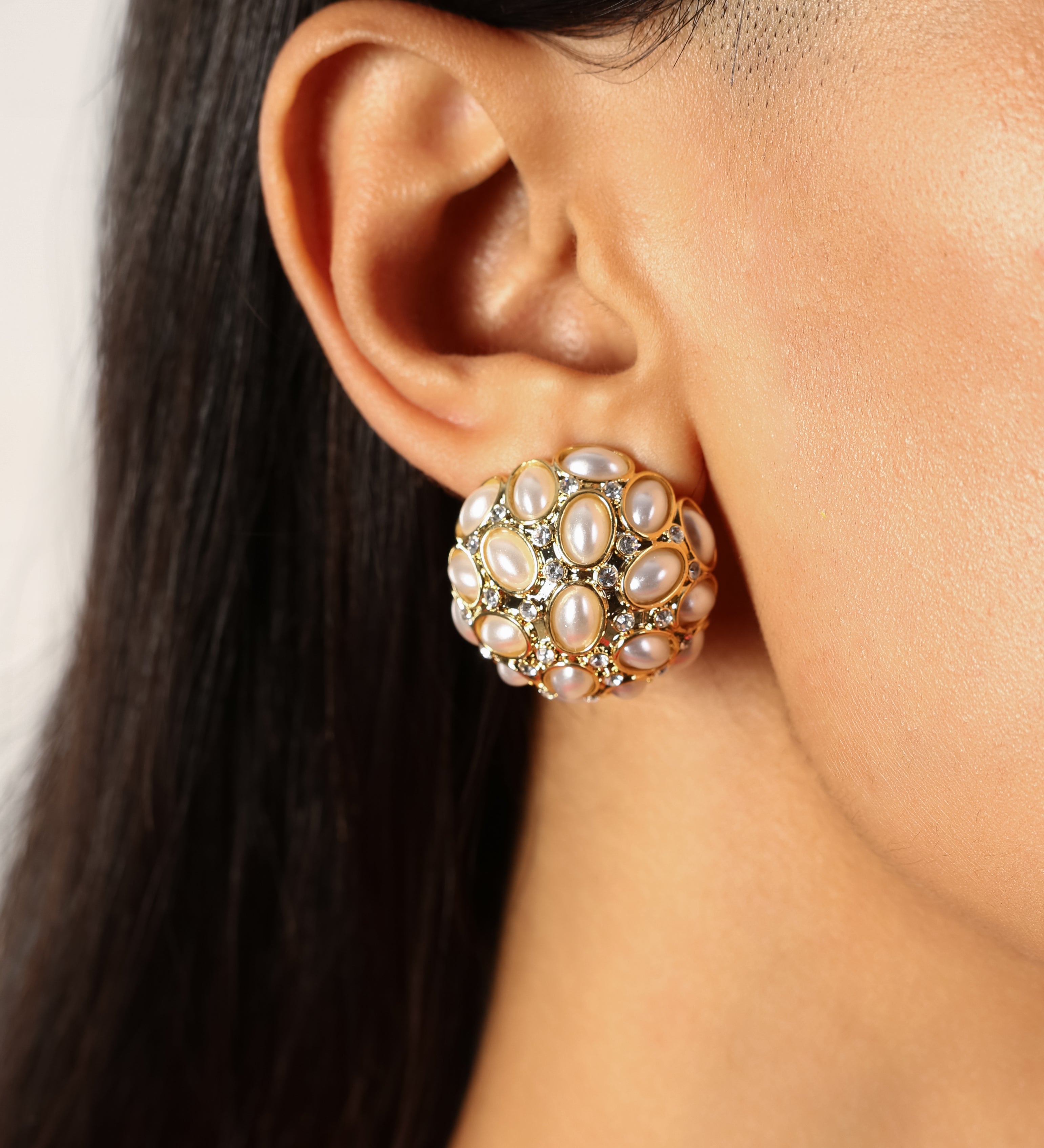 Floral Shine Studs Cz Stone