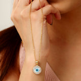 Gold Classic Evil Eye Pendant Necklace