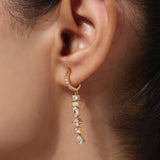 Gold Plated Anti-Tarnish White CZ Stone Earrings