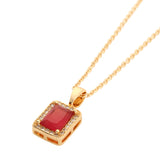 Gold Scarlet Ruby Pendant Necklace