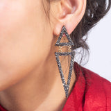 Gold Plated Long Earrings for Women with CZ Stones