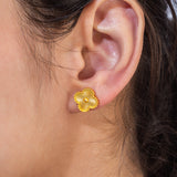 Clover Gold Plated Necklace, Ring, Bracelet and Earring Set for Women