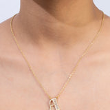 Gold Plated A Letter Pendants with CZ Stone