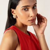 Floral Shine Studs Cz Stone