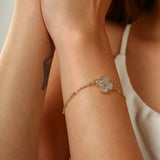 Gold Clover Crystal Bracelet